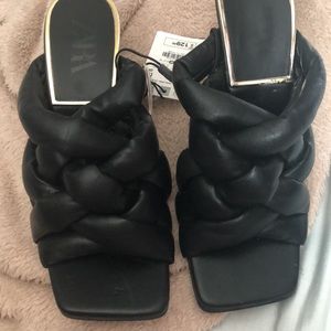 Zara padded woven heels